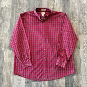 LL Bean Wrinkle-Resistant Twill Button Down Shirt 
# 0 YP38
Men’s XL
Red Plaid
